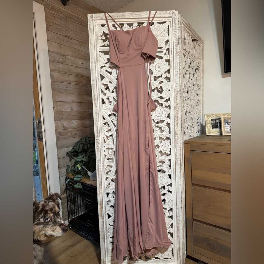 Azazie dusty rose bridesmaid dress